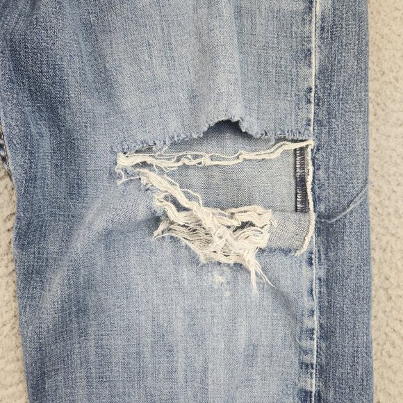 Levi's 569 Jeans Men's 34x30 Blue Loose Fit Straight Leg Distressed Denim Pants - Picture 14 of 16